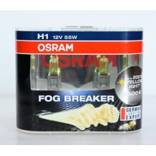 62150 FBR  EURO (2 шт) 12В (Н1) (55) P14,5s +60%  2600K  FOG  BREAKER (yellow) OSRAM автолампа